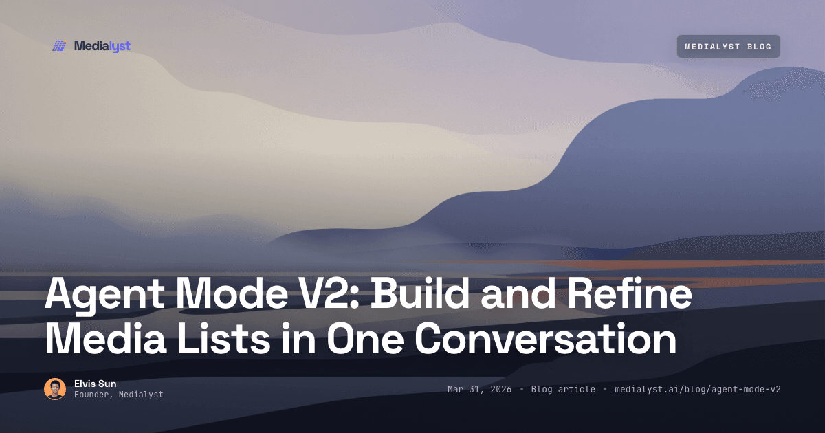 Agent Mode V2: Build and Refine Media Lists in One Conversation