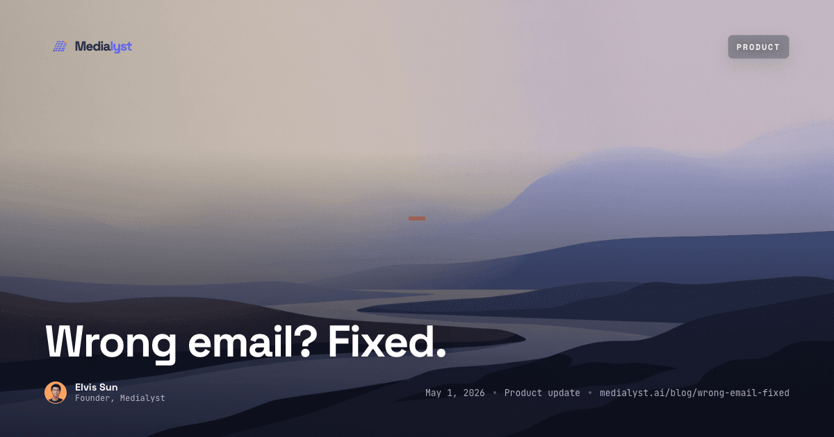 Wrong email? Fixed.